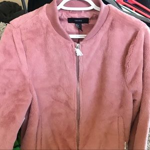 Forever 21 furry pink bomber jacket! Brand new!